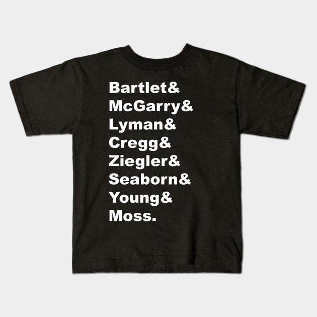 West Wing Crew Kids T-Shirt by gemini chronicles